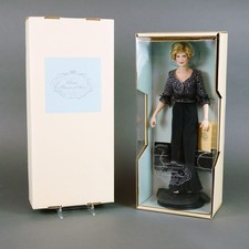 Franklin Mint Diana Princess of Wales Doll Formal Black Dress - Lot 520