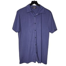 Banana Republic Men's Blue Luxury Touch Button Down Shirt Size L Cotton