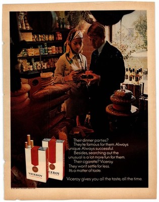 Viceroy Cigarettes Magazine Ad Vintage Original Print Full Page Color 1970 AD105