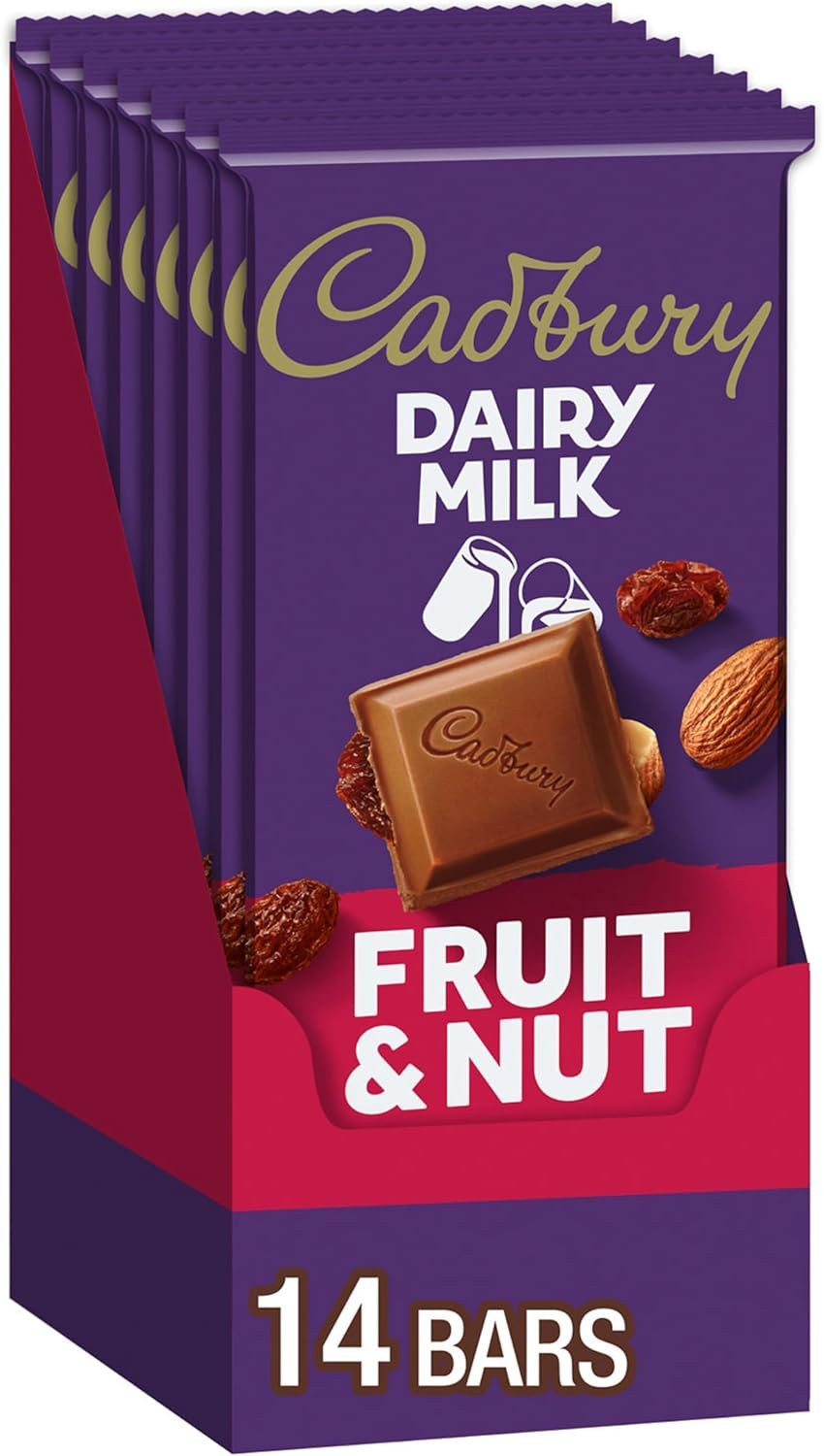DAIRY MILK Fruit & Nut Milk Chocolate Candy Bars, 3.5 Oz (14