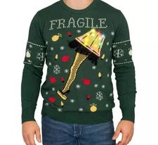 A Christmas Story Fragile Leg Lamp Light LED Lighting Ugly SWEATER 3D GLC055347