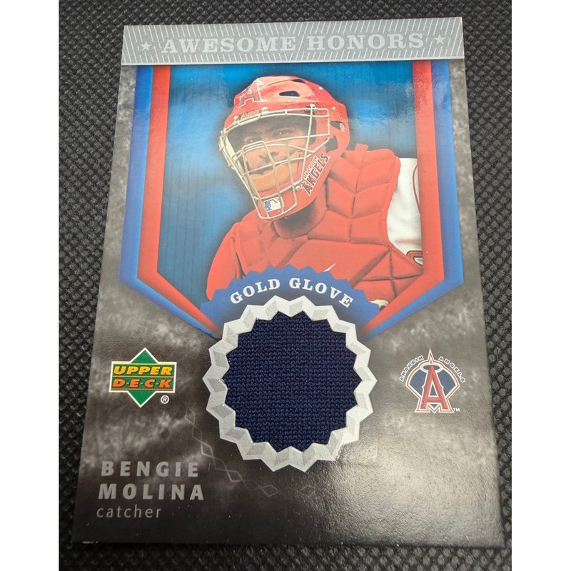 2004 Upper Deck Awesome Honors Bengie Molina Game Used Jersey Card AH-BM Angels