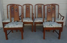 6 Dining Chairs Thomasville Mystique Chinoiserie British Colonial SIX Chippendal