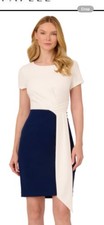 ADRIANNA PAPELL DRESS/WHITE NAVY  /NEW WITH TAG/SIZE 4/RETAIL$179/LINED/