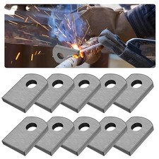 10PCS Flat Bottom Weld on Tab 3/8" Hole,Iron 1-1/2"x1" Welding Table