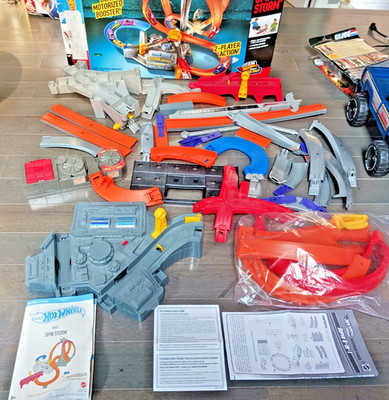 Hot Wheels Spin Storm CDL45 & Super 6-in-1 Track Lot - 2 TESTED Working Boosters