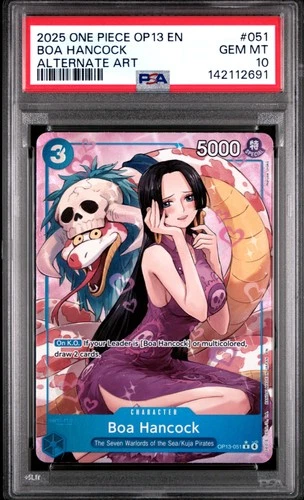 2025 ONE PIECE OP13-CARRYING ON HIS WILL ALTERNATE ART #051 BOA HANCOCK PSA 10