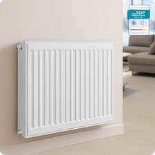 Universalheizkörper Heizkörper Typ 22 & 33 mit Ventil & Halterung, Weiß