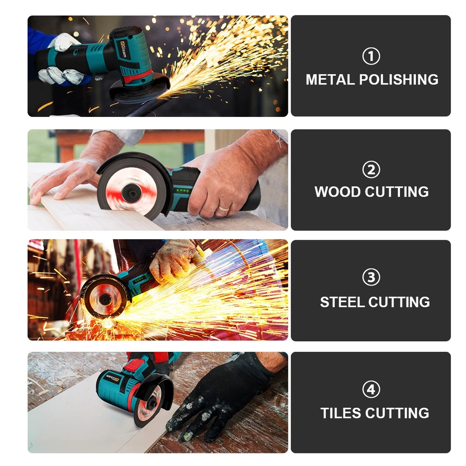 Mini Akku Winkelschleifer Trennschleifer Schleifmaschine Elektrowerkzeug 12V - Bild 4 von 4