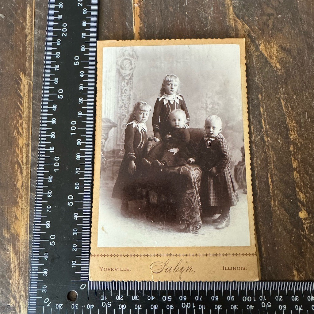 Antique Children Card Photo Studio Portrait  Yorkville IN