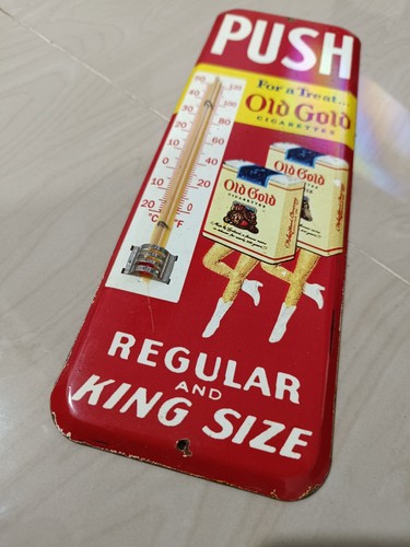 Vintage THERMOMETER "OLD GOLD" Cigarette reguler & King Size Sign Non Porcelain - 第 2/8 張圖片