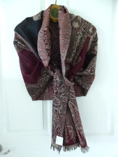 New Brick Red Paisley 100% Cashmere Pashmina Lightweight Scarf Wrap Shawl 28x80"