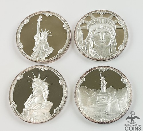 Lot of 4: Rarities Mint 1986 Statue of Liberty .999 Silver 1oz Vintage Rounds