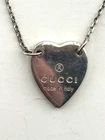 Authentic Gucci Sterling Silver Heart Necklace AG925 44cm 7.9g Made In Italy