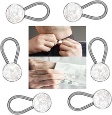 Collar  Shirt Extender Button for Dress Shirt Suit Pants Coat White Marble