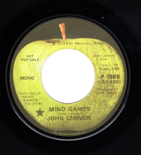 Beatles (John) "Mind Games" 1973 US Apple Mono/Stereo Promotional Single