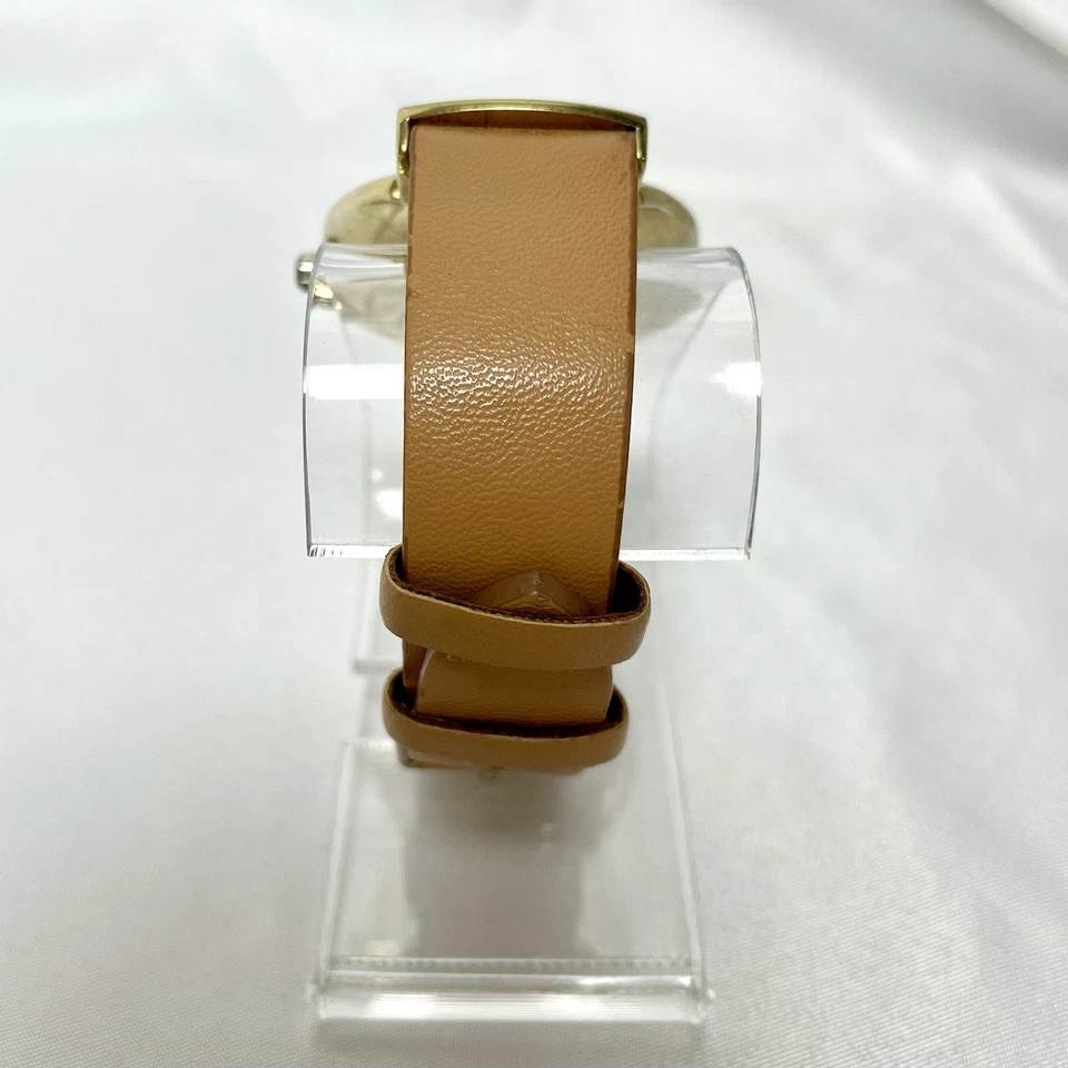 Adrienne Vittadini ADD9553 Gold Tone Quartz  Watch Tan Band NEW BATTERY Foto 4 de 4