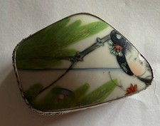 China CHINA VINTAGE ANTIKE METALLDOSE Porzellan HANDBEMALT ASIEN