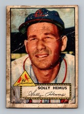 1952 Topps #196 Solly Hemus Rookie LOW GRADE Vintage Baseball Card. rookie card picture
