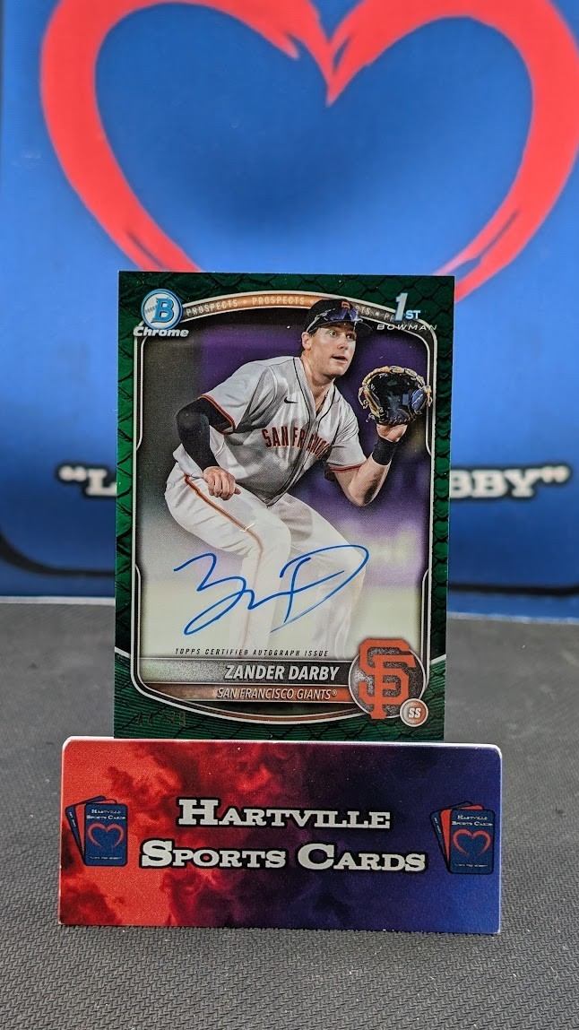 2025 Bowman Chrome Zander Darby Auto Green Reptilian 1st #/99