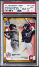 2018 BOWMAN DRAFT RECOMMENDED VIEWING CHROME ANTHONY SEIGLER/NOAH NAYLOR PSA 9