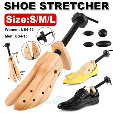 Wooden Boots Shoe Stretcher 2-Way Adjustable Shoe Expander Tree For Men Women US
