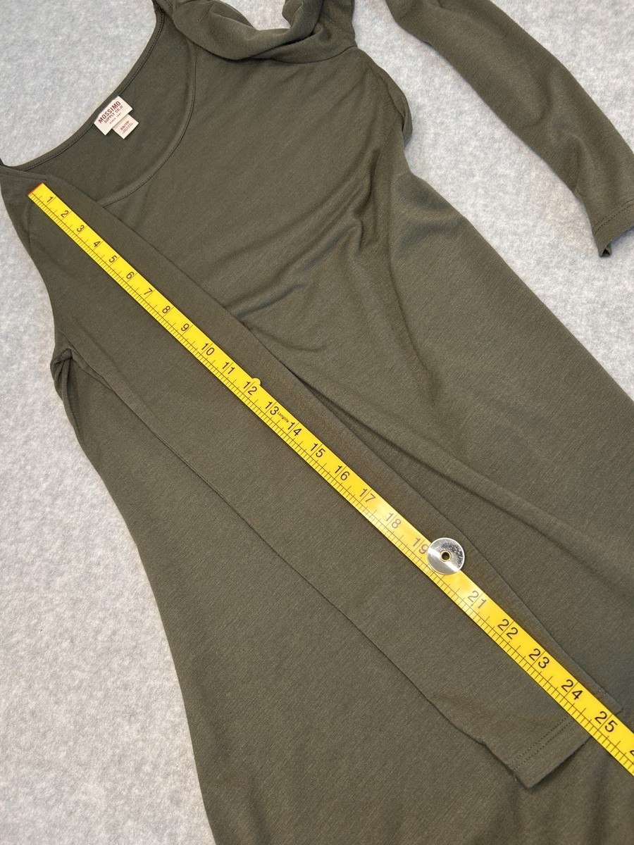 Mossimo Supply Co XS/TP Olive Green Knit Tunic Dress LS Soft A-Line Silhouette View 6