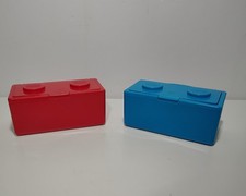 Vintage Chubs Stackables Lot of 2 Red Blue Plastic Baby Wipe Storage Containers