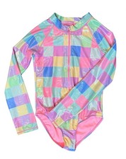 BMAGICAL Girls Swim Rashguard Size 8 Pink Plaid