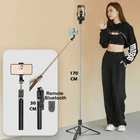 Portable 1.7m Phone Selfie Stick Bluetooth Holder Monopod Remote Tripod Stand