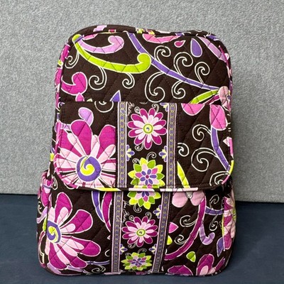 Vera Bradley Purple Floral Quilted Backpack s-l400.jpg main image 3