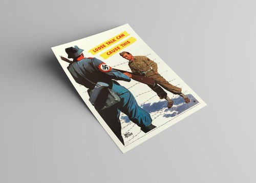 LOOSE TALK CAN CAUSE THIS | Nazi Propaganda WW2 Kriegsplakat -ungerahmt- Kunstdruck - Bild 2 von 3