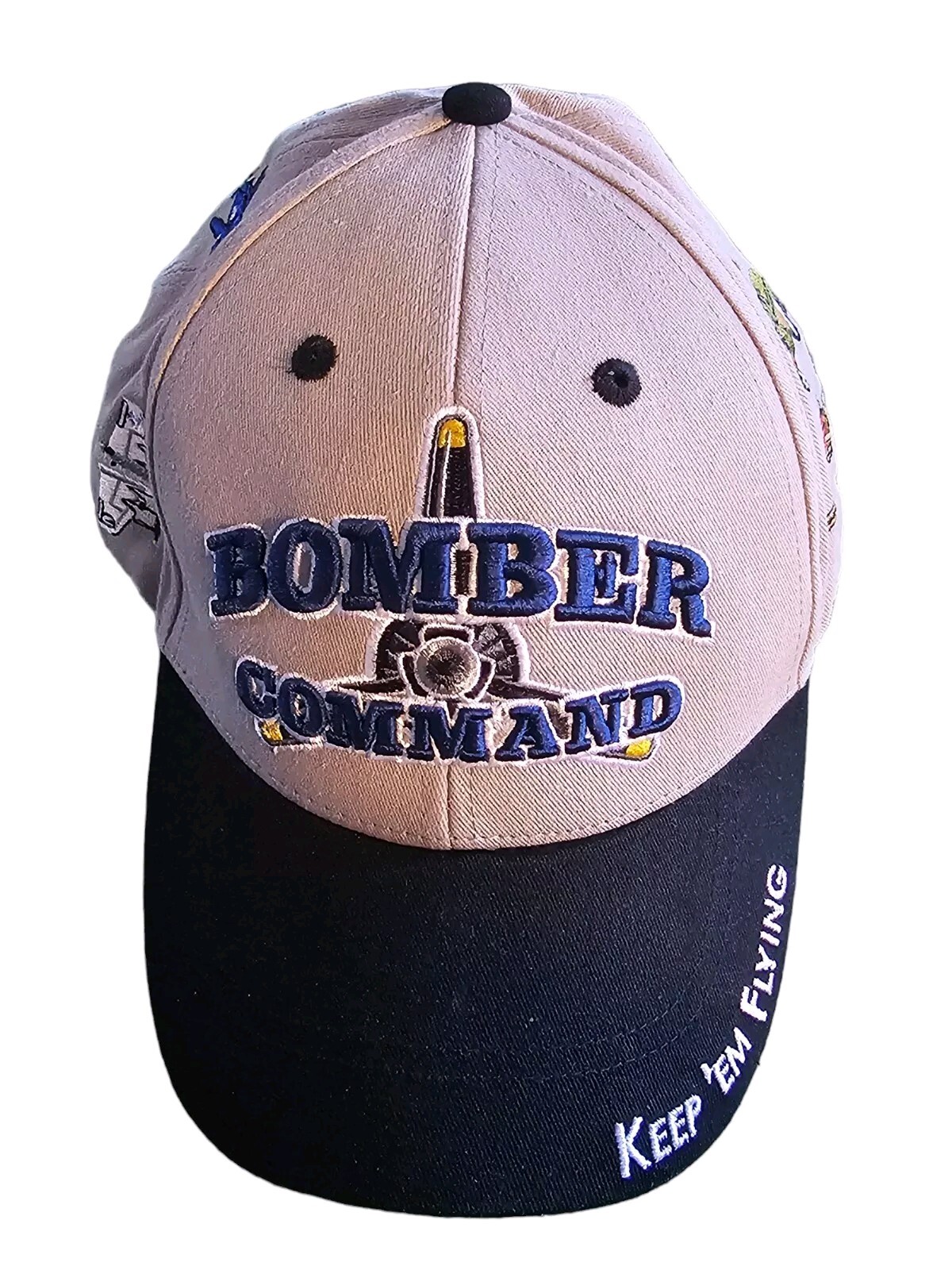 Bomber Command Hat Cap Strap Back Blue Gray Adjus… - image 1