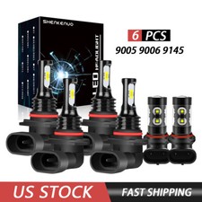 9005 9006 LED Headlights  9145 Fog Bulbs For 2007 2008 2009 2010 Jeep Commander