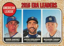 2017 Topps Heritage - Leaders Verlander, Tanaka, Sanchez #8