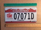 License Plate, Colorado, Pioneers, Settler's Descendant, 07071 D, 07 07