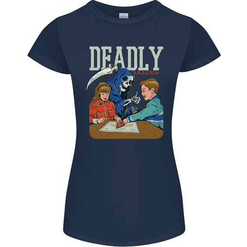 Deadly Games For Kids Grim Reaper Ouija Board Womens Petite Cut T-Shirt - Picture 3 of 20