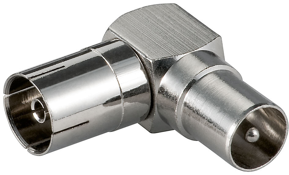 Thumbnail - Koaxial Winkeladapter, Koax-stecker/koax-kupplung 1 Stück