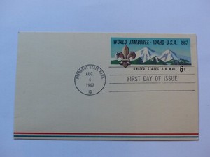 Vintage 1967 World Jamboree Idaho Boy Scout BSA 6 Cent Air Mail Postal Card FDC