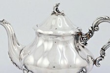Teekanne Silber 835 Rokoko Jugendstil Antik Gebr. Deyhle Deutschland 579gr  638K
