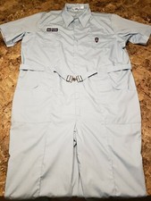 Vintage 70s Sears Ford Mechanics Uniform Belted Coveralls Gray Jumpsuit Mens 56