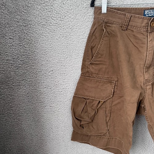 Polo Ralph Lauren Shorts Mens 30 Brown Cargo Utility Chino Outdoor Vintage 90s - Picture 6 of 12