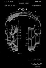1966 - Headphones - G. F. Falkenberg - Patent Art Magnet