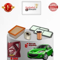 Kit Wartung 4 Filter Und ÖL Mazda 2 II 1.6 MZ-CD 70KW 95CV Ab 2011