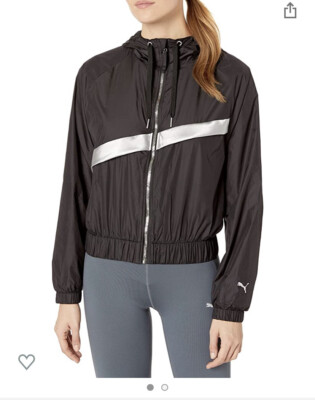 Puma Womens Windbreaker Jacket NWT Large Black 