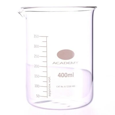 ACADEMY 400ml Glass beaker Lab Glassware Borosilicate Glass 400 ml