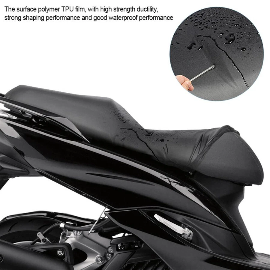 Motorcycle Seat Cover Sunscreen Cushion UV Protector Waterproof TPU Film Black Foto 4 de 4