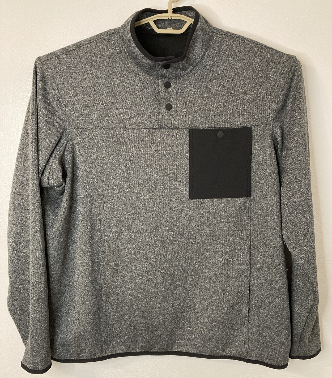 Duluth Trading Co River Falls Snap Mock Pullover Mens XL Gray Relaxed Fit Poly