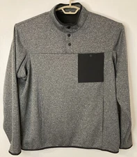 Duluth Trading Co River Falls Snap Mock Pullover Mens XL Gray Relaxed Fit Poly