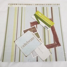 NEW MME Wild Asparagus CELEBRATE Page/Card Kit 12x12 Paper Ribbon Frame Title